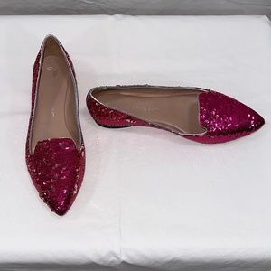 Jean-Michel Cazabat "Vanity" Fuchsia/Silver Sequins Flats - NEW IN BOX!